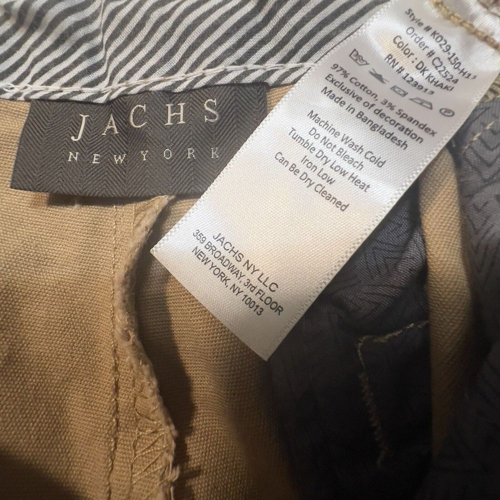 Jachs NY Dark Khaki Tree Print Twill Shorts Size 31 (33" Waist) Stretch Classic - Picture 6 of 7